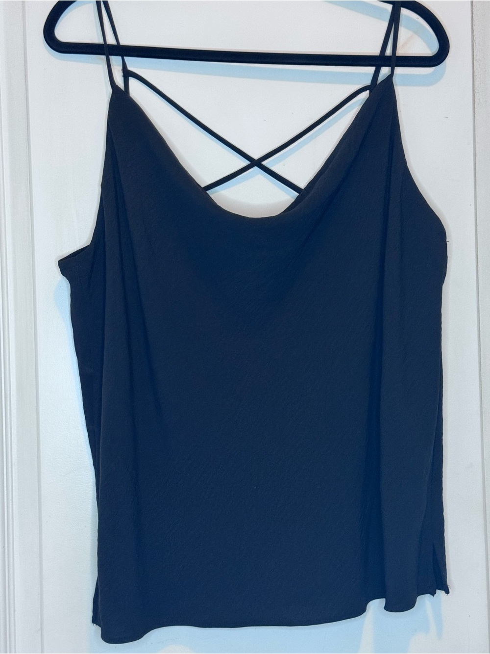 nine britton Black Strappy Cami with Crisscross Back